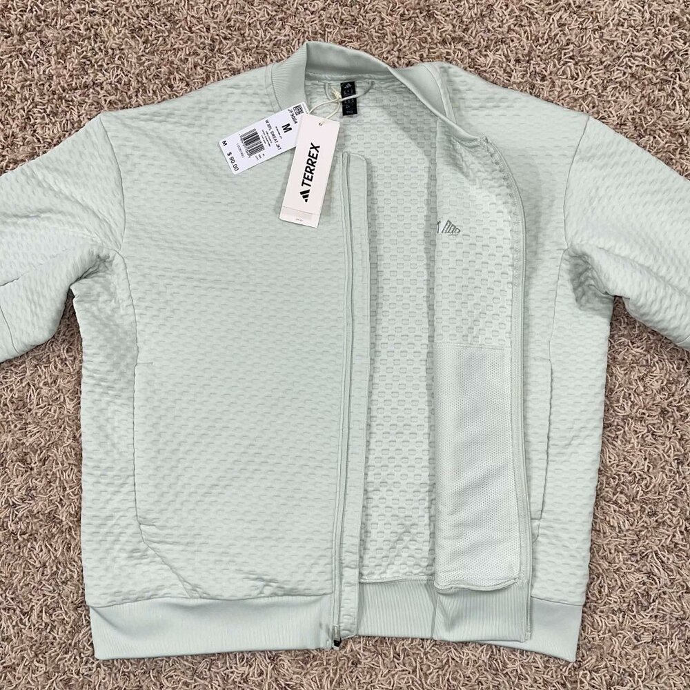 Adidas Women’s Terrex Xploric Sweater Jacket Linen Green JF9064, Size M (New) - Picture 7 of 15